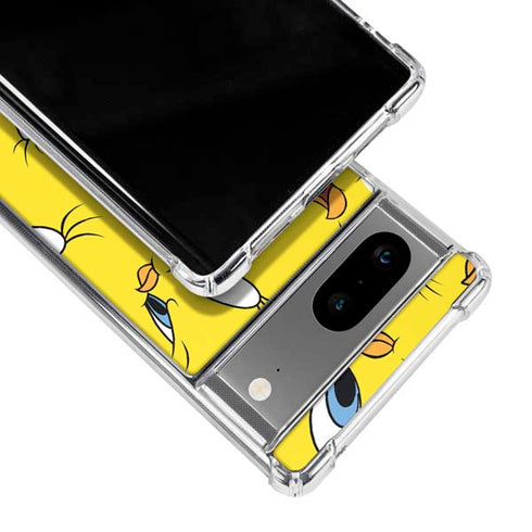 Looney Tunes Tweety Bird Super Sized Pattern Google Pixel 7a Clear Case